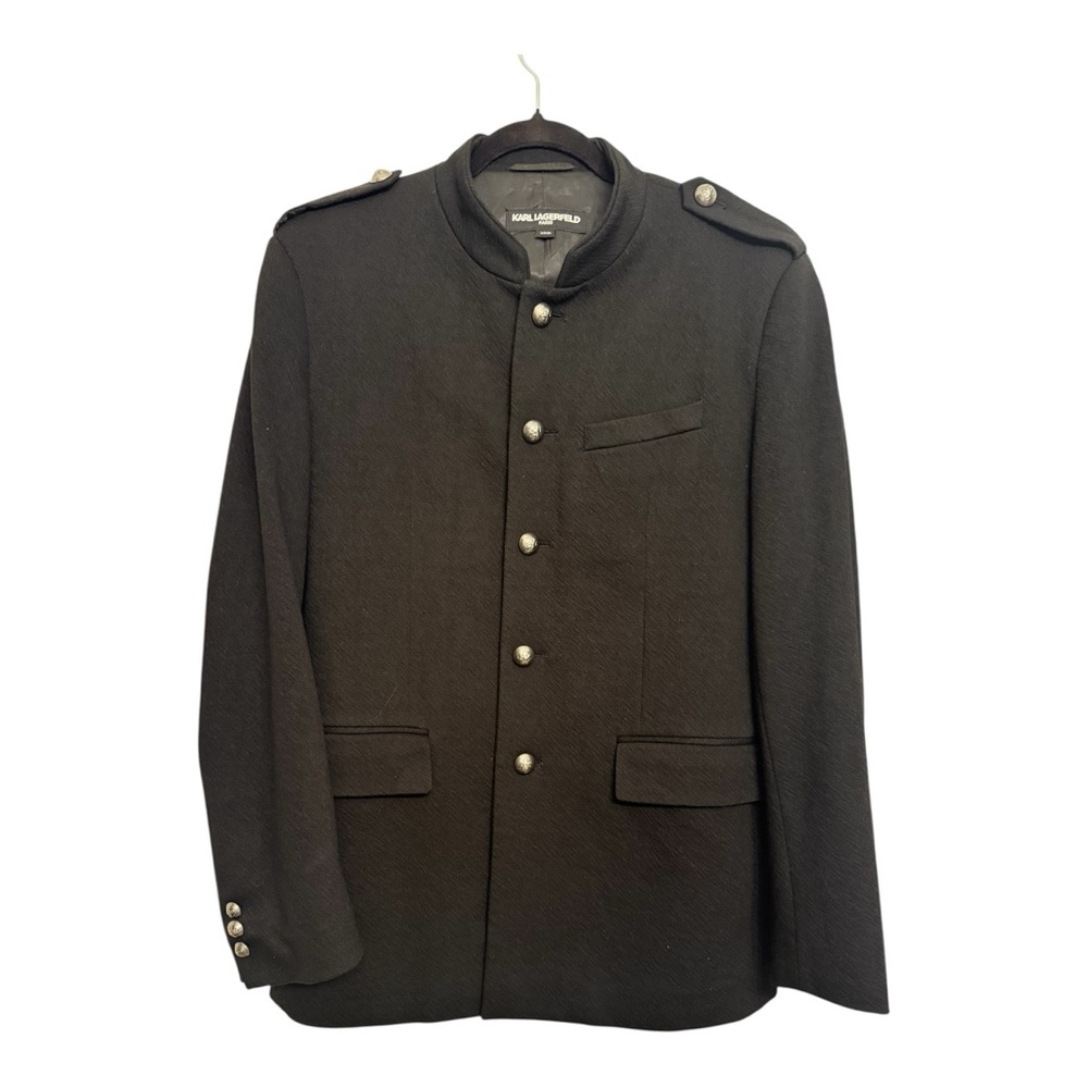 Karl Lagerfeld Black Military Field Jacket